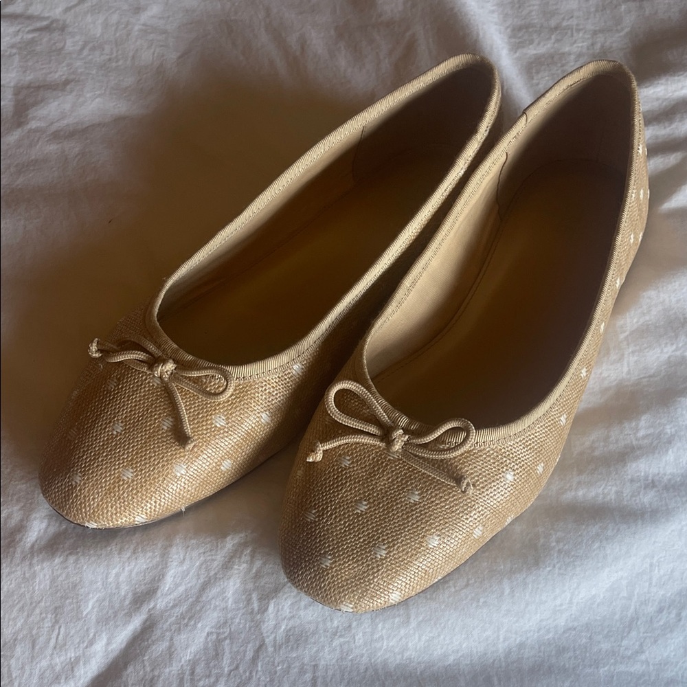 J. Crew Polka Dot Tan Ballet Flats